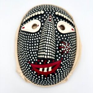 Korean Miyalhal Tai Zhaobian Folk Mask Hand Carved Painted Wooden Face